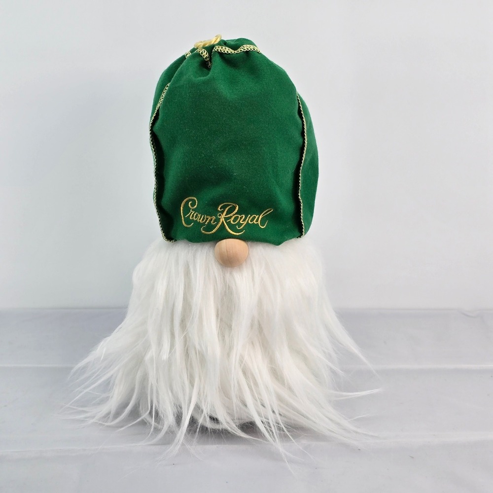 Crown Royal‎ Plush Gnome Christmas Holiday Decor Green Gold Accents Hand Made